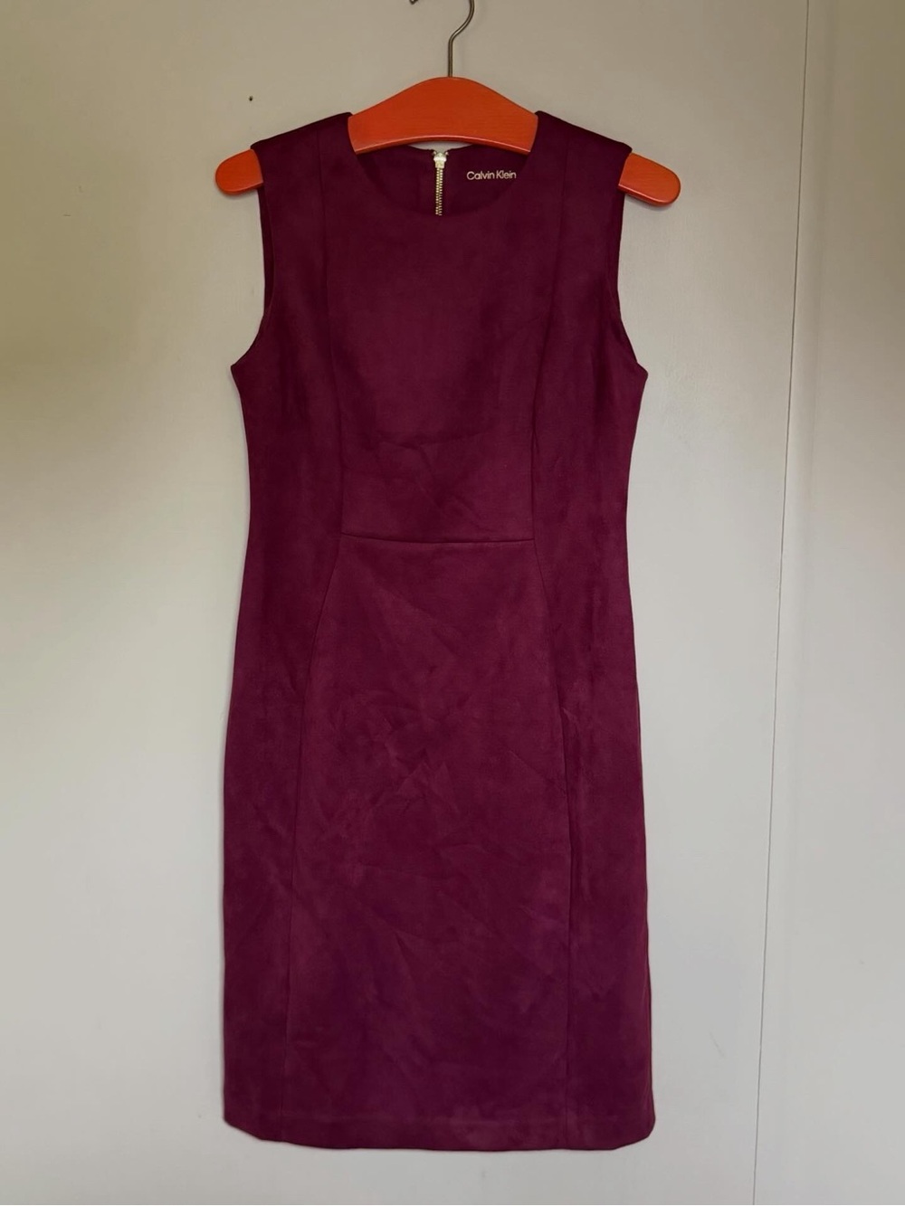 Calvin Klein Sleeveless Midi Sheath Dress in Burgundy Plum - NWT